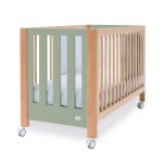 Lit bb - bureau 60x120 cm (2en1) bois / vert - olive