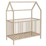 Lit bébé cabane évolutif en bois massif 60x120 Lit bébé cabane évolutif en bois massif 60x120