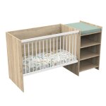 Lit bb combin volutif en dcor bois avec commode  langer tagre