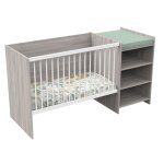 Lit bb combin volutif en dcor bois avec commode  langer tagre