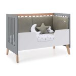 Lit bb - lit d'enfant - bureau 60x120 cm (3en1) bois / anthracite