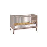 Lit bb volutif 70x140 argile et noyer