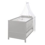 Lit bb volutif  barreaux 70x140 avec literie en bois taupe