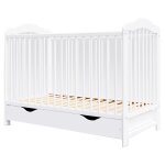 Lit bébé évolutif en bois blanc avec tiroir - 120x60 cm Lit bébé évolutif en bois blanc avec tiroir - 120x60 cm