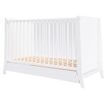 Lit b�b� �volutif en bois blanc avec tiroir - 120x60 cm