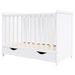 Lit b�b� �volutif en bois blanc avec tiroir - 120x60 cm