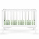 Lit bb volutif avec matelas montessori bois massif blanc 70x140 cm