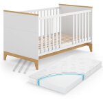 Lit bb avec matelas, blanc 143. 4 x 83cm