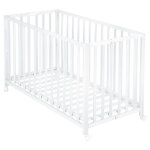 Lit bb pliant 60x120 rglable en htre bio blanc
