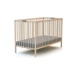 Lit bb pliant en bois htre brut 60 x 120 cm