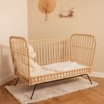 Lit bb rotin noir 90 x 137 cm