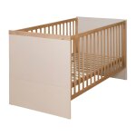 Lit bébé transformable en lit junior en beige / châtaignier Lit bébé transformable en lit junior en beige / châtaignier