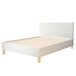 Lit blanc en simili cuir 180x200 cm