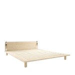 Lit en bois avec lampes de chevets 180x200cm