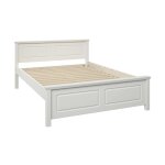 Lit en bois massif blanc 140 x 190 cm