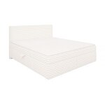 Lit boxspring 180x200 avec surmatelas et tiroirs, velours c�tel� beige