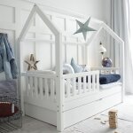 Lit cabane 90x190 barrire sommier et tiroir inclus - blanc