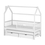 Lit cabane 90x190 sommiers lit gigogne et tiroirs - blanc
