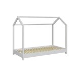 Lit cabane 90x200 en pin massif blanc Lit cabane 90x200 en pin massif blanc