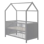 Lit cabane bébé 70x140 évolutif en bois taupe Lit cabane bébé 70x140 évolutif en bois taupe