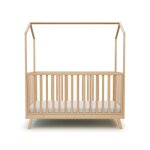 Lit cabane bébé évolutif en bois hêtre verni 70 x 140 cm Lit cabane bébé évolutif en bois hêtre verni 70 x 140 cm