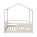 Lit cabane volutif pin massif blanc 70x140