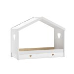 Lit cabane ouvert 90x200cm blanc avec tiroir de lit