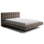 Lit coffre 180x200 sommier inclus bois de pin taupe Lit coffre 180x200 sommier inclus bois de pin taupe