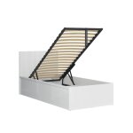 Lit coffre 90x200 sommier inclus stratifis blanc