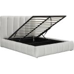 Lit coffre bouclette blanc 140 x 190 cm Lit coffre bouclette blanc 140 x 190 cm