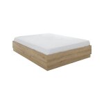 Lit coffre effet bois 140 x 190 cm Lit coffre effet bois 140 x 190 cm