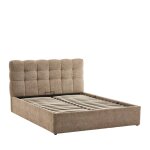 Lit coffre matelass en tissu 140x190cm - beige chin