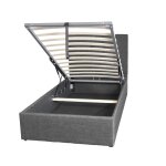 Lit coffre parma 90x190 + 1 sommier / gris fonc