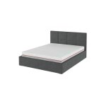Lit coffre avec sommier à lattes carrés anthracite 180x200 Lit coffre avec sommier à lattes carrés anthracite 180x200