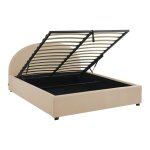 Lit coffre sommier � lattes et t�te de lit, nude, 160 x 200cm