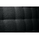 Lit coffre avec t�te de lit capitonn�e bouclette noir 140x190