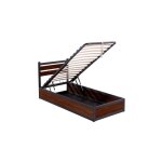 Lit coffre et tte de lit style industriel bois et mtal 90x190 cm