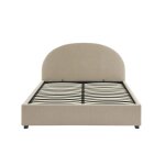 Lit coffre tissu bouclette beige 160x200 sommier inclus