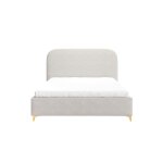 Lit coffre tissu chenille blanc 160 x 200