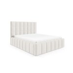 Lit coffre tissu chenille blanc 160 x 200