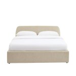 Lit coffre tissu chenille grege 160x200 sommier inclus grge