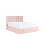 Lit coffre tissu chenille rose 140 x 200 Lit coffre tissu chenille rose 140 x 200