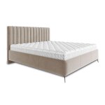 Lit coffre en velours 180x200 cm beige