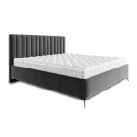 Lit coffre en velours 180x200 cm gris Lit coffre en velours 180x200 cm gris