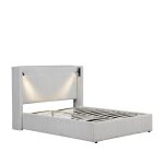 Lit coffre velours côtelé beige 140 x 190 cm Lit coffre velours côtelé beige 140 x 190 cm
