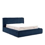 Lit coffre velours ctel bleu 140 x 200