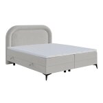 Lit continental 160x200 en velours beige clair Lit continental 160x200 en velours beige clair