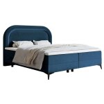 Lit continental 160x200 en velours déperlant marine Lit continental 160x200 en velours déperlant marine