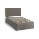 Lit demi - carr effet bois gris colombe 130x5h60 cm