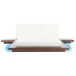Lit double avec led en bois marron 160x200 Lit double avec led en bois marron 160x200